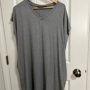 Gray V-Neck Women's Dress